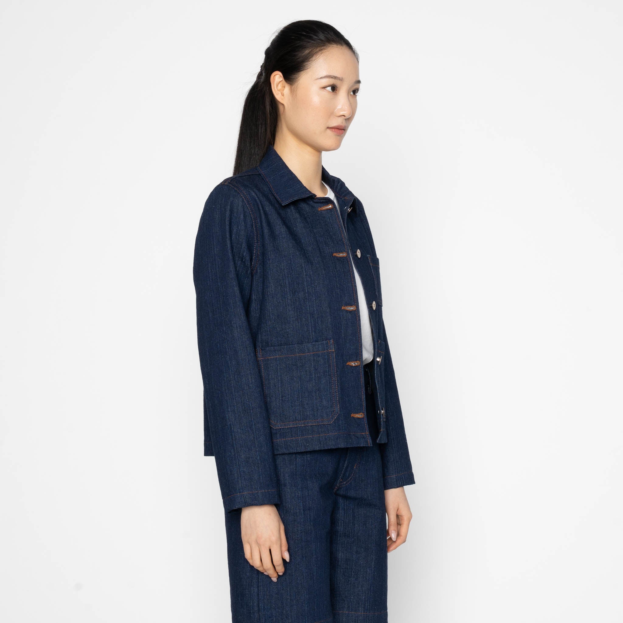 Gracie Jacket - Vertical Slub Denim - Indigo by Naked & Famous Denim