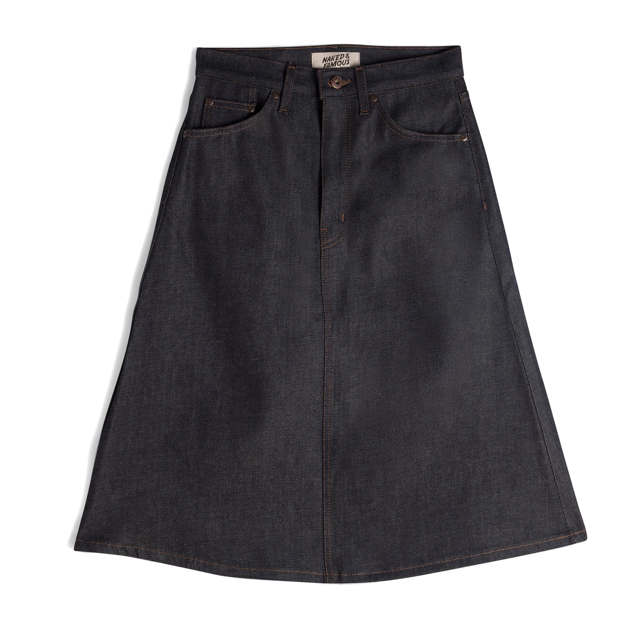 Women's - Denim Skirt - Dark Indigo by Naked & Famous Denim