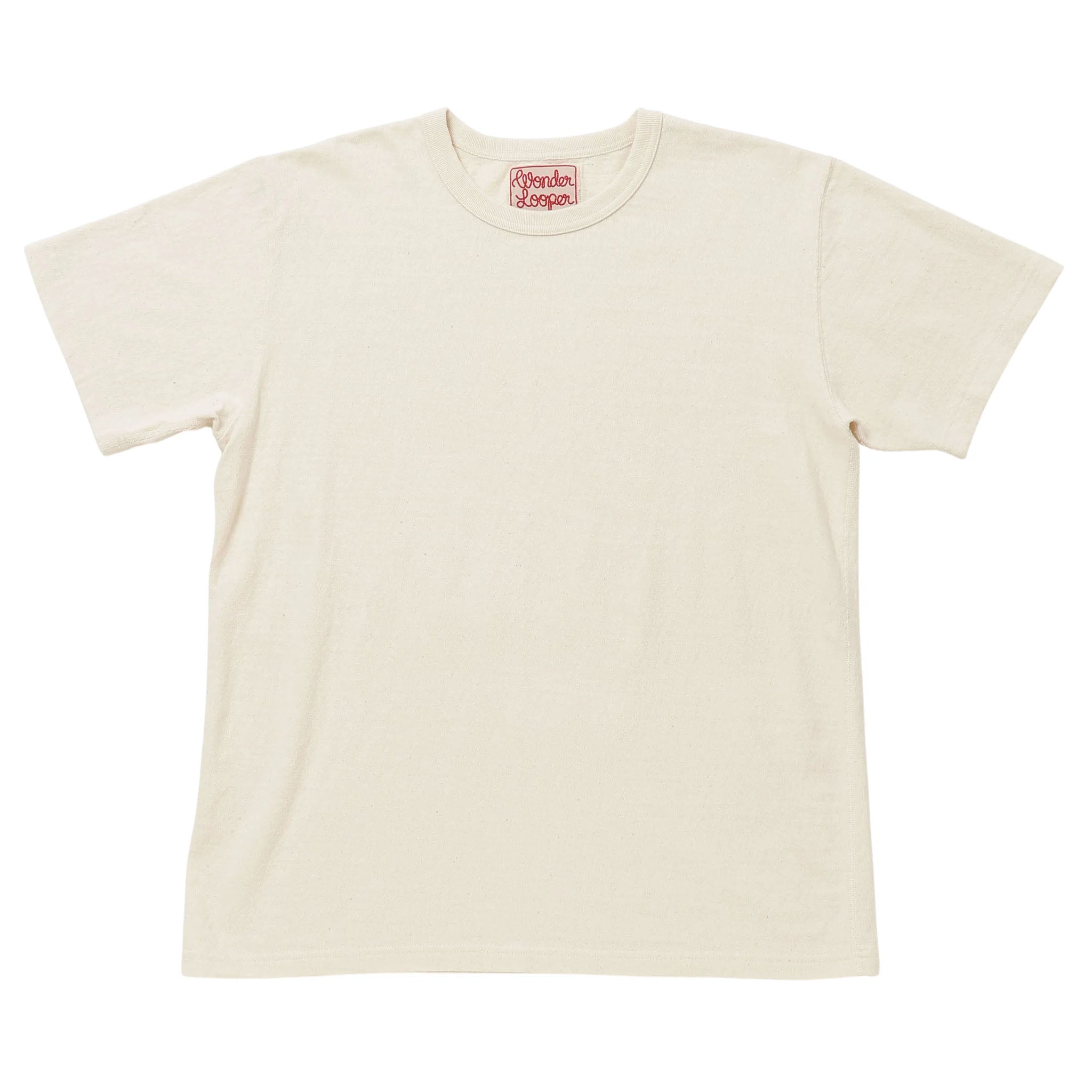 Crewneck T-shirt - ELS Recycled Cotton Slub - Ecru by Wonder Looper