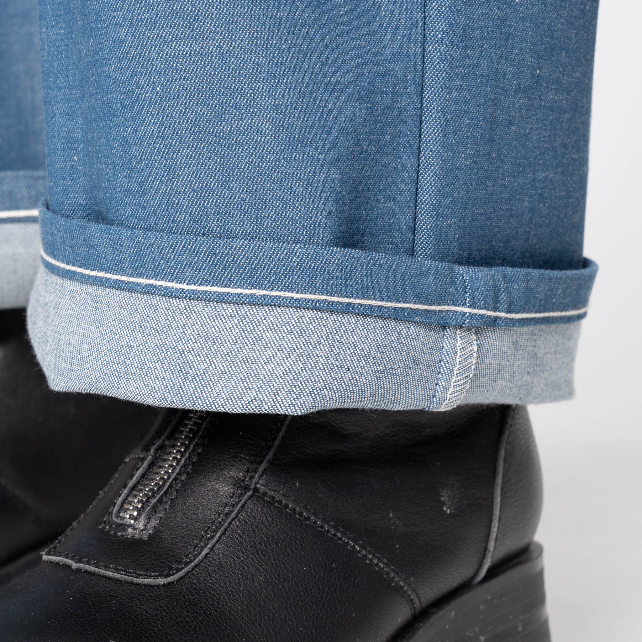 Maudie - Antique Blue Denim Stretch - Antique Blue by Naked & Famous Denim