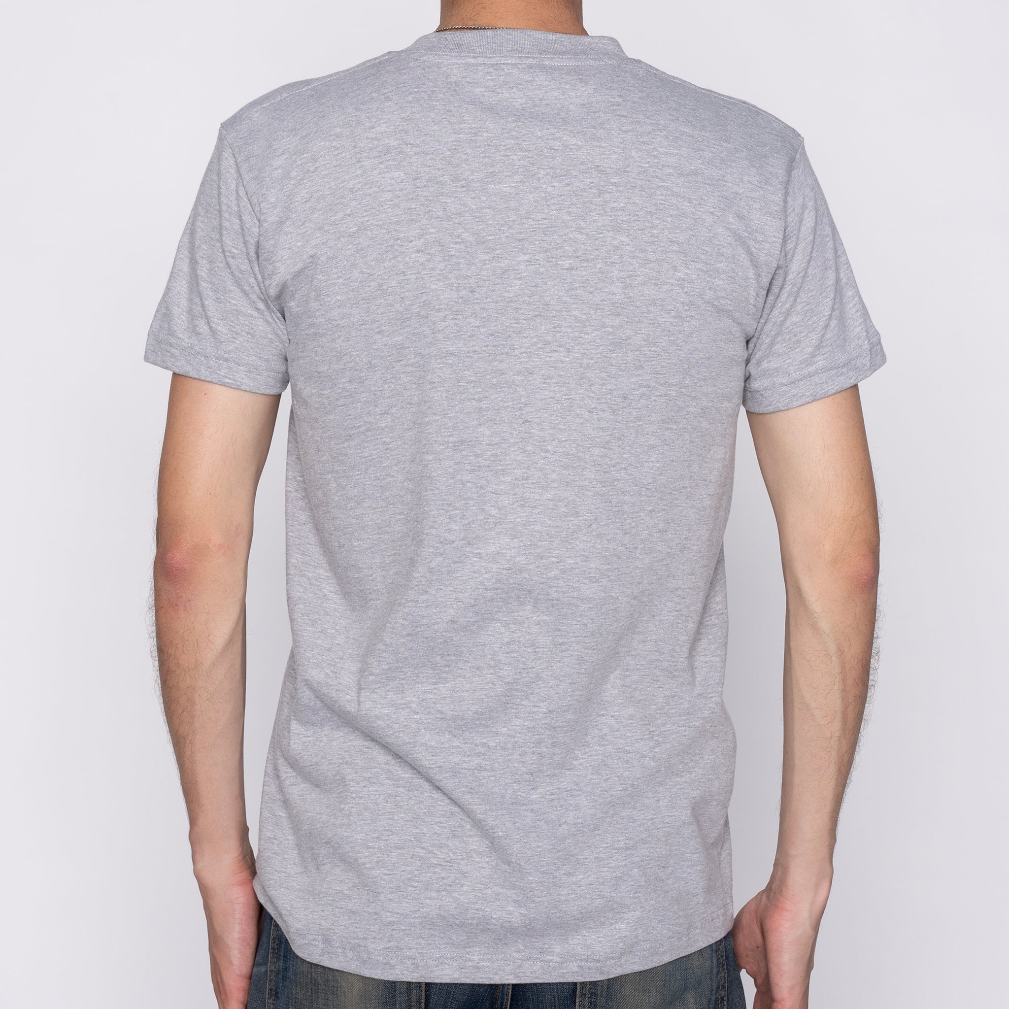 Pocket Tee - Heather Grey + Triple Yarn Twill Check Brush - Navy by Naked & Famous Denim