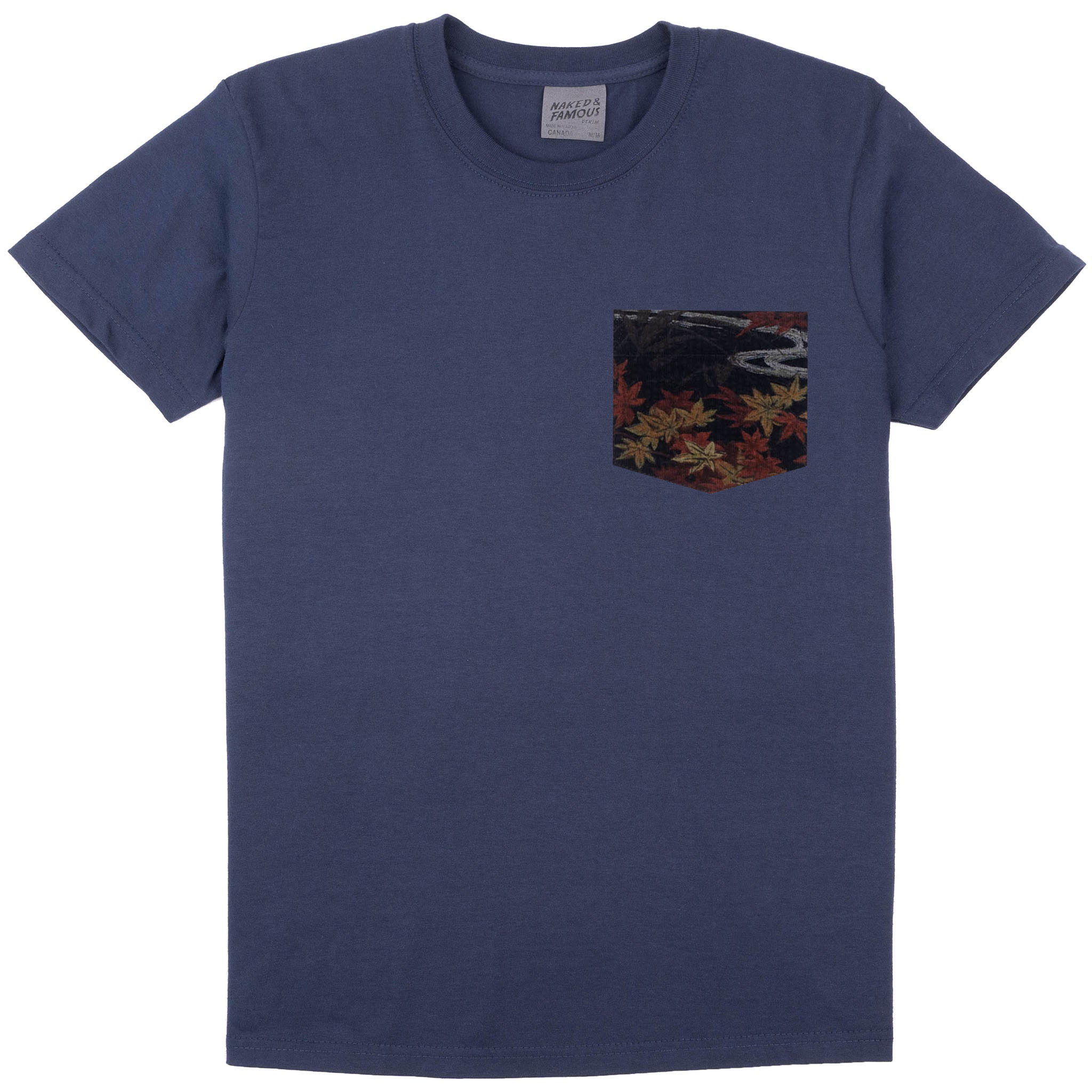 Pocket Tee - Navy - Printed Autumn - Navy by Tate + Yoko