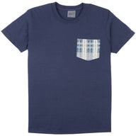 Pocket Tee - Sashiko Weave - White / Indigo by Naked & Famous Denim