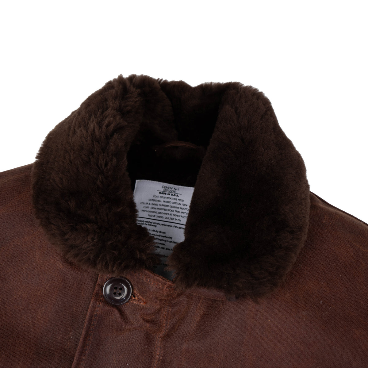 N-1 Deck Jacket - Waxed Canvas - Fig/Brown by Dehen 1920