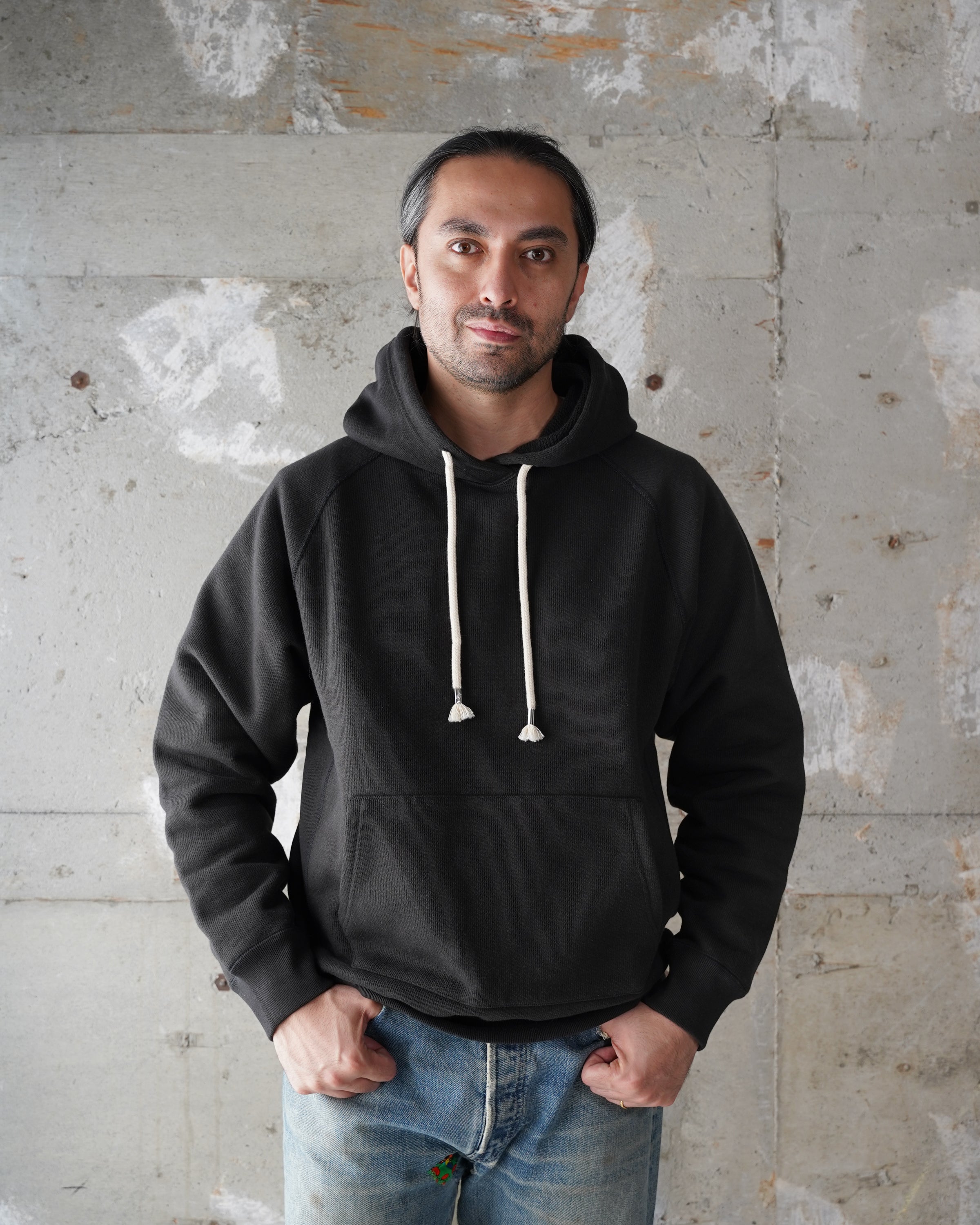 Pullover Hoodie - 876gsm Double Heavyweight French Terry - Sumi Black by Wonder Looper