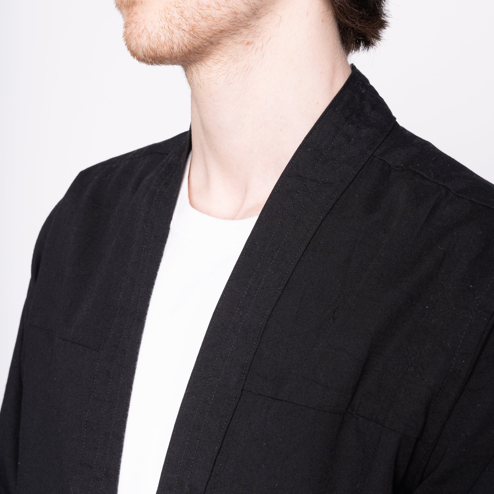 Kimono Shirt - Black Rinsed Oxford + Black Japanese Festival by Naked & Famous Denim