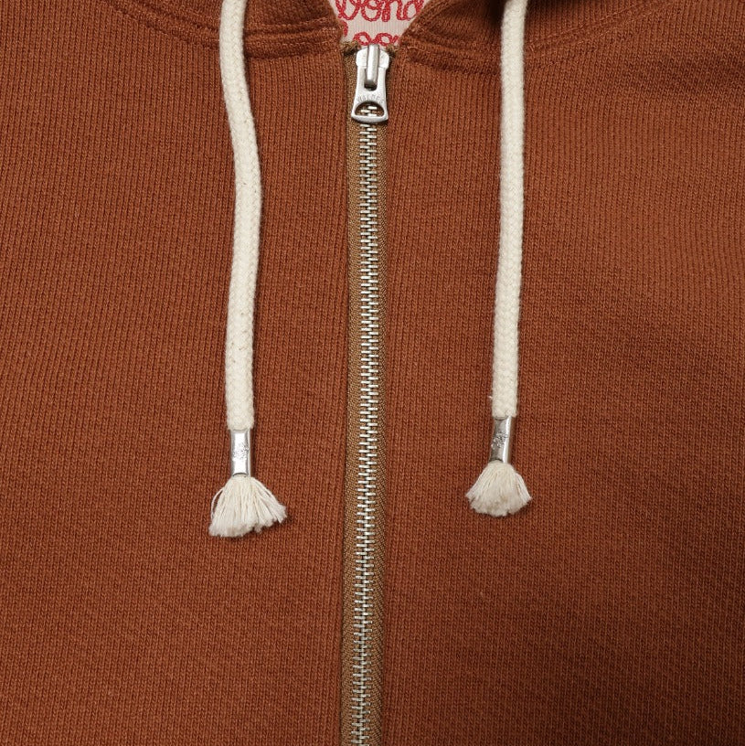 Zip Hoodie - Double Heavyeight French Terry - Rust by Wonder Looper