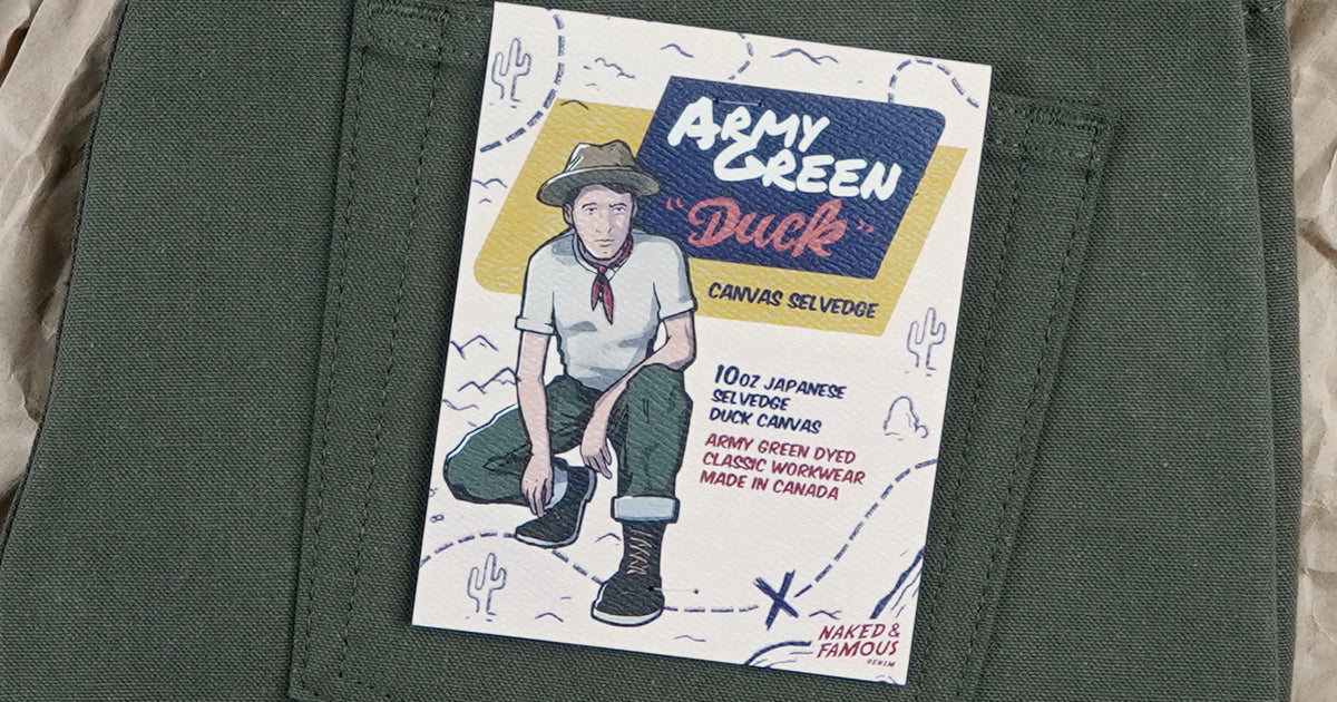 Army Green Duck Canvas Selvedge