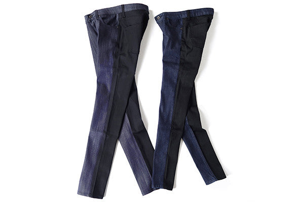 Focus: Black + Blue Colorblock Stretch Denim