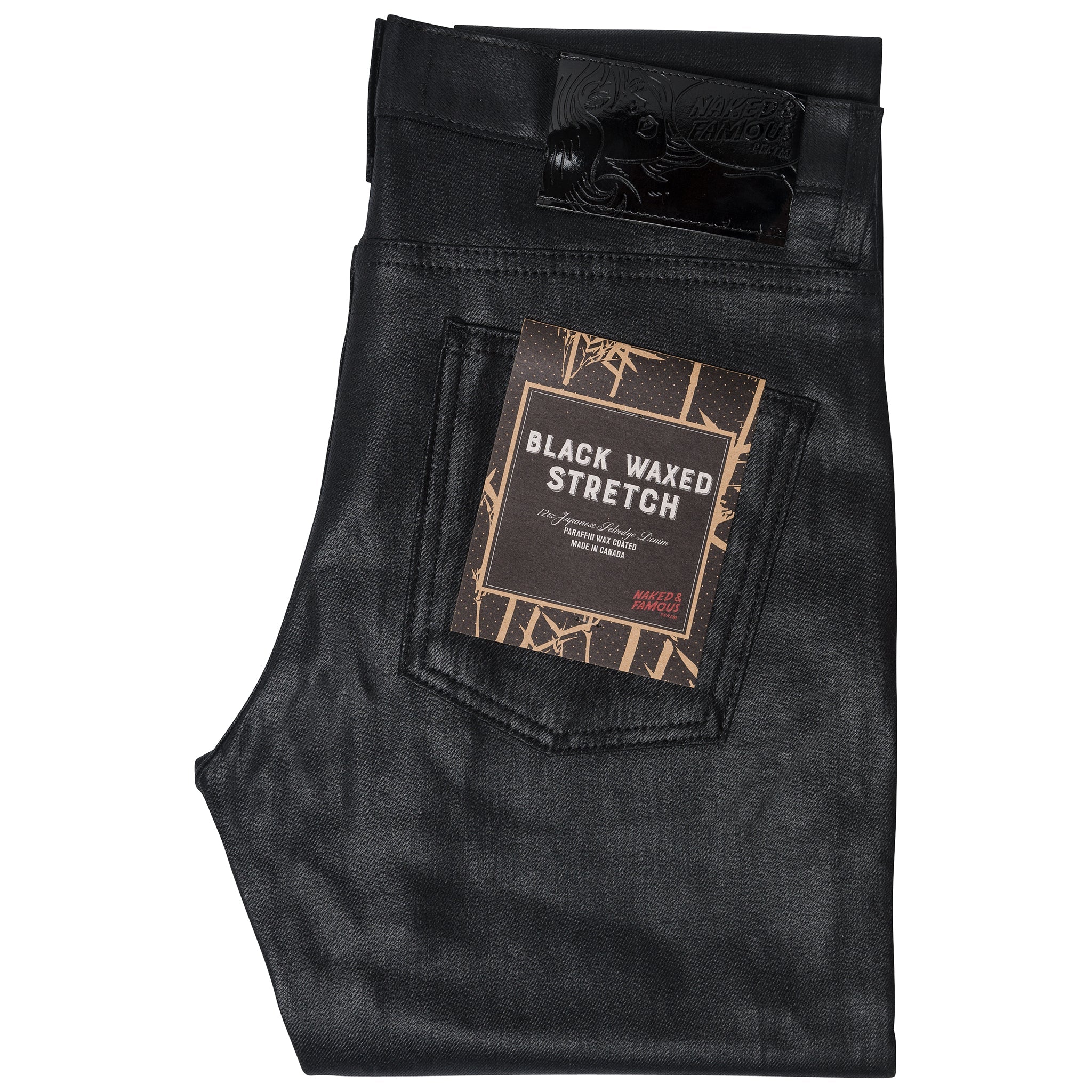 Super Guy - Wax Coated Black Stretch by Naked & Famous Denim
