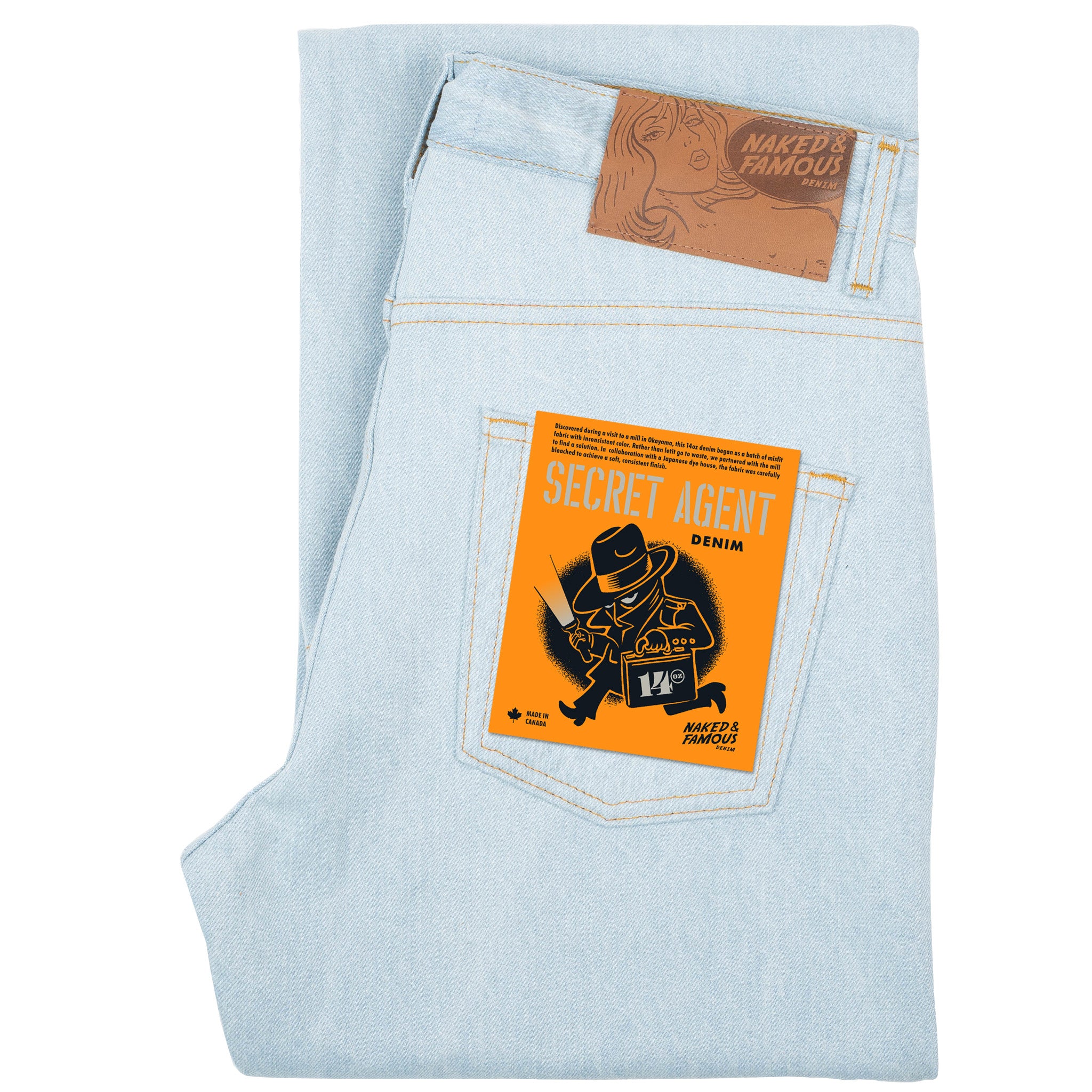 Strong Guy - Secret Agent Denim - Bleach Blue by Naked & Famous Denim
