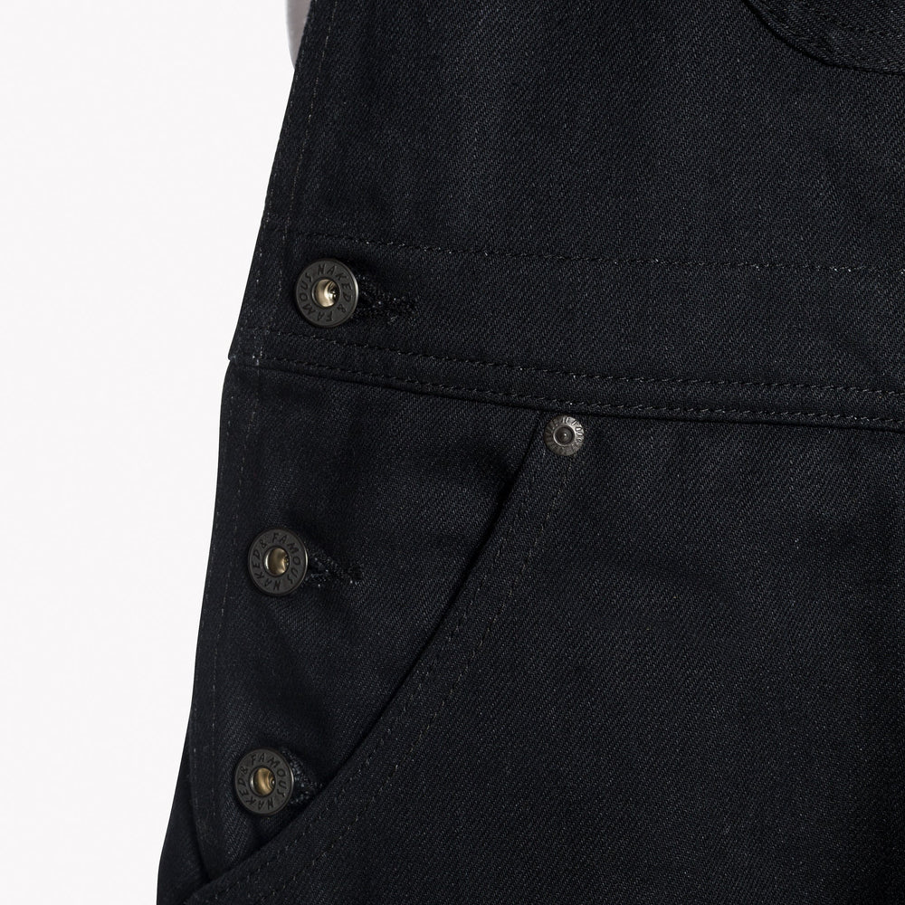 Weird Guy Overalls - Solid Black Selvedge by Naked & Famous Denim