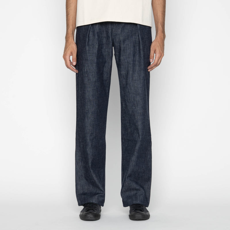 Pleated Trouser - 10oz Rinsed Denim - Indigo
