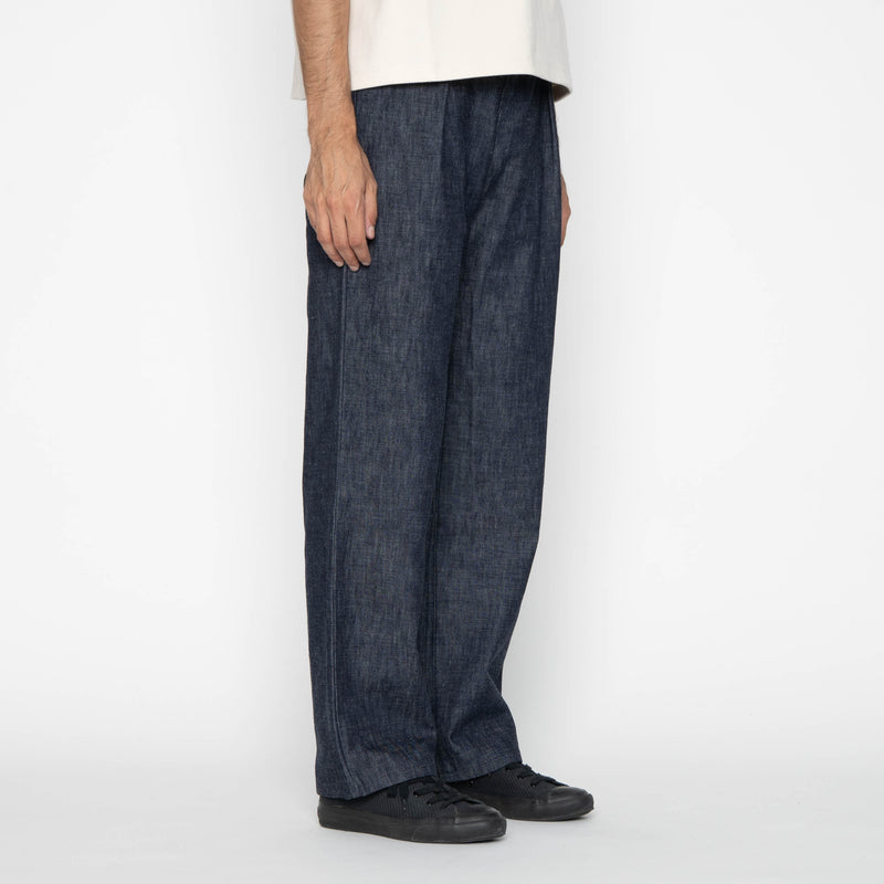 Pleated Trouser - 10oz Rinsed Denim - Indigo