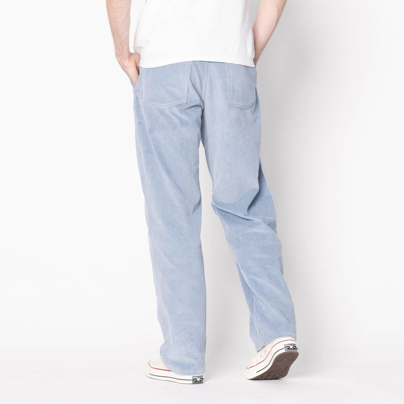Pleated Trouser - Faded Corduroy Organic - Pale Indigo