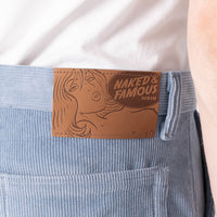 Pleated Trouser - Faded Corduroy Organic - Pale Indigo