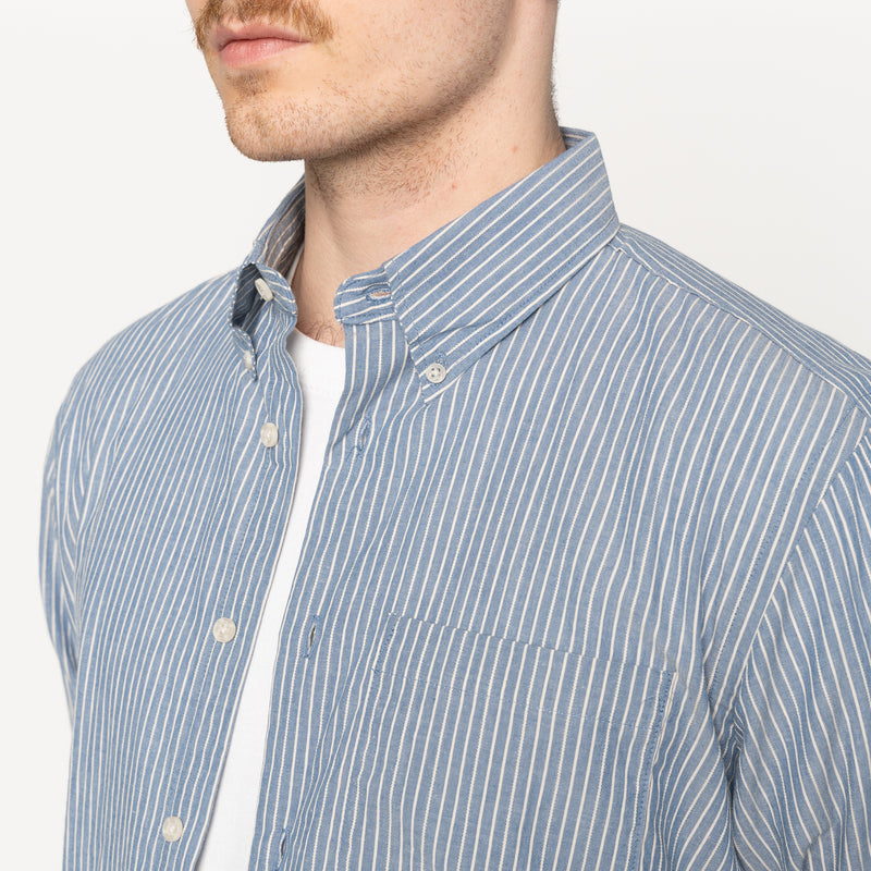 Easy Shirt - Organic Cotton Dobby - Blue | Naked & Famous Denim