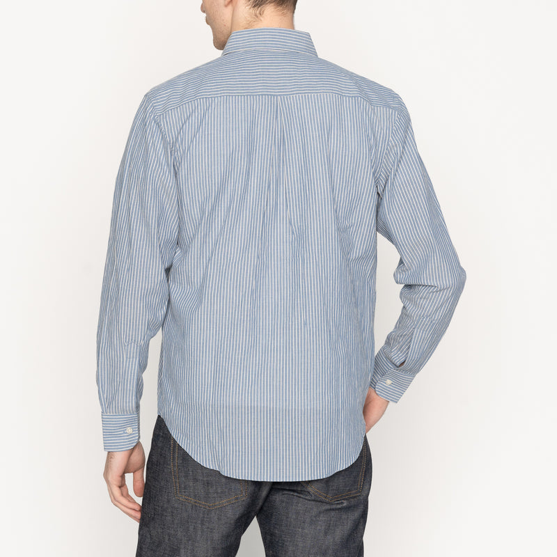 Easy Shirt - Organic Cotton Dobby - Blue | Naked & Famous Denim