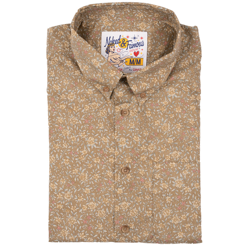 Easy Shirt - Bell Flowers - Cinnamon | Naked & Famous Denim