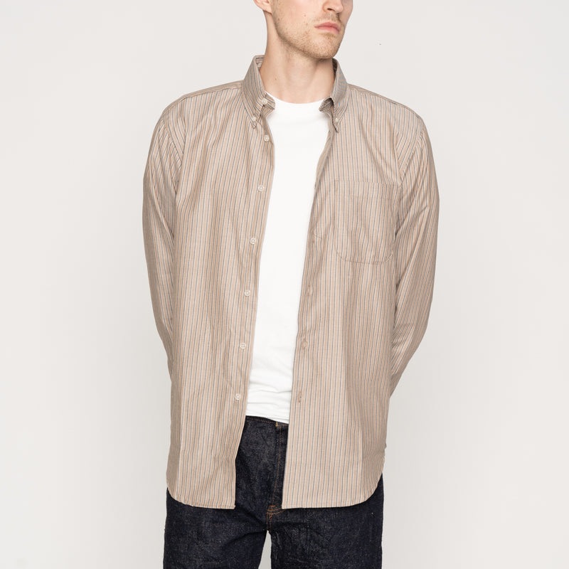 Easy Shirt - Soft Finish Classic Stripe - Taupe