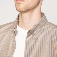 Easy Shirt - Soft Finish Classic Stripe - Taupe