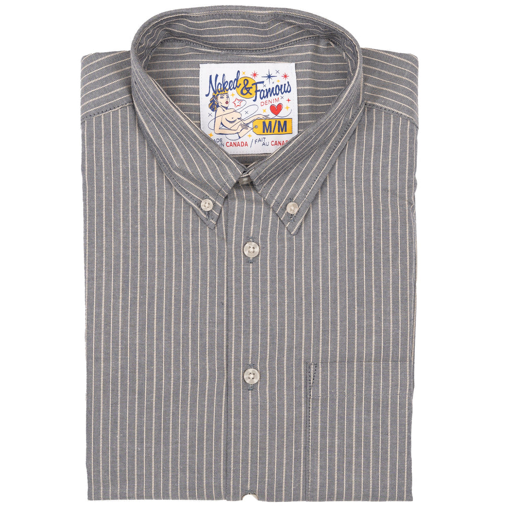 Easy Shirt - Soft Finish Classic Stripe - Indigo by Naked & Famous Denim