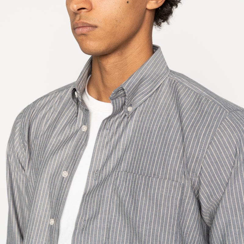 Easy Shirt  - Soft Finish Classic Stripe - Indigo