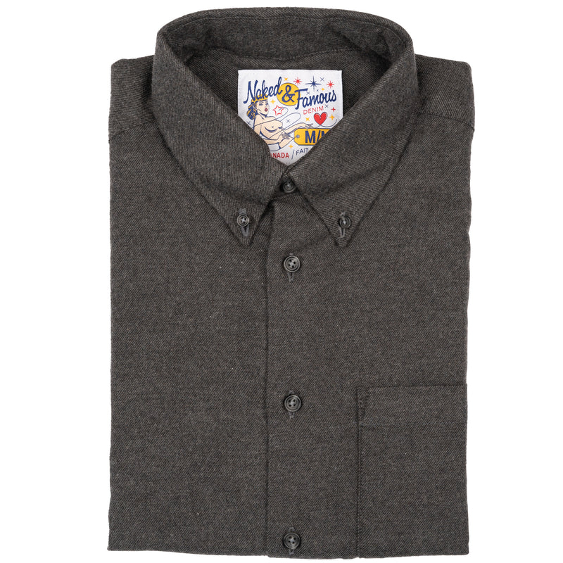 Easy Shirt - Yak Fiber Brushed Flannel - Charcoal