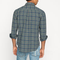 Easy Shirt - Big Slub Check Flannel - Navy + Green