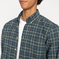 Easy Shirt - Big Slub Check Flannel - Navy + Green