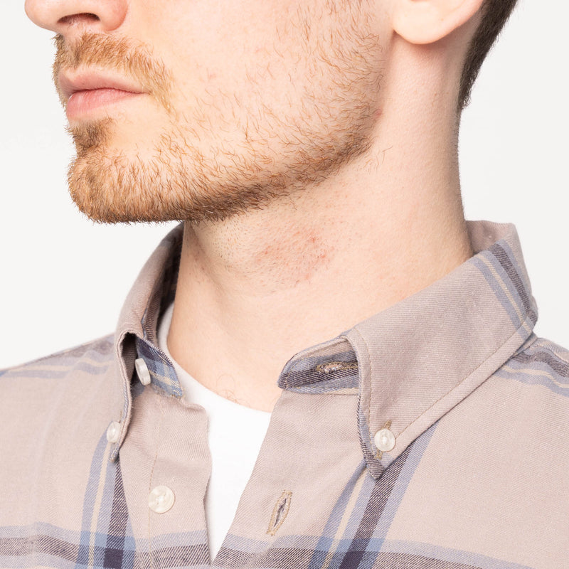 Easy Shirt - Hemp Blend Check - Sand