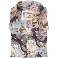 Aloha Shirt -  Skeletons  -  Pale  Blue