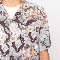 Aloha Shirt -  Skeletons  -  Pale  Blue