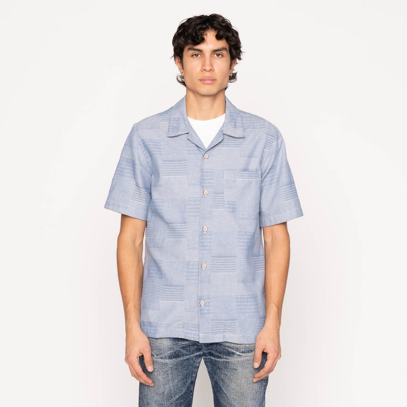 Aloha Shirt - Dobby Patchwork - Pale Blue