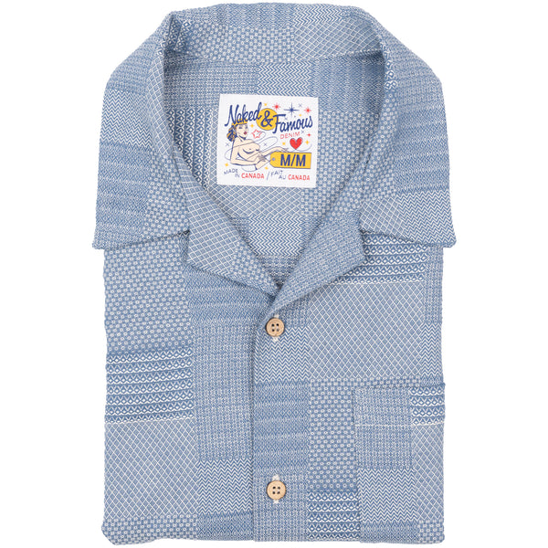 Aloha Shirt - Dobby Patchwork - Pale Blue