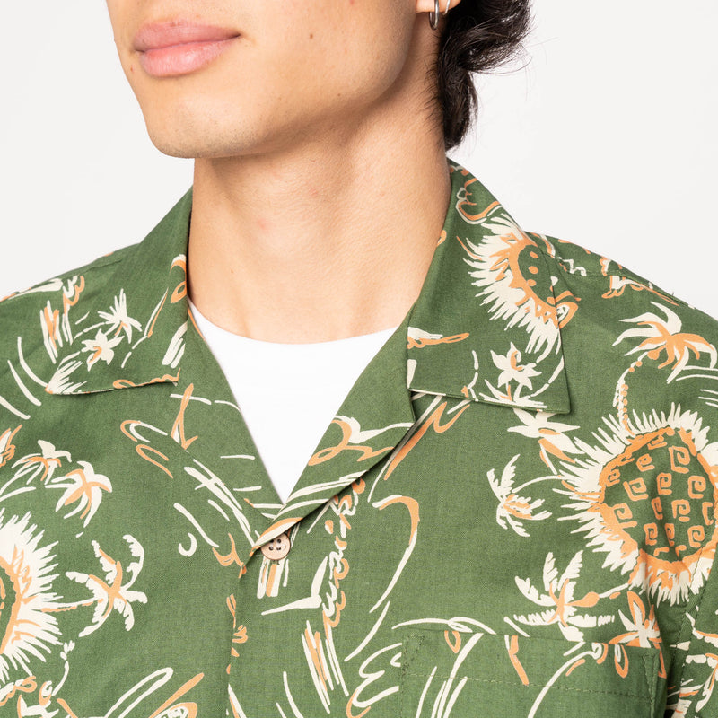 Aloha Shirt - Waikiki Waves - Green