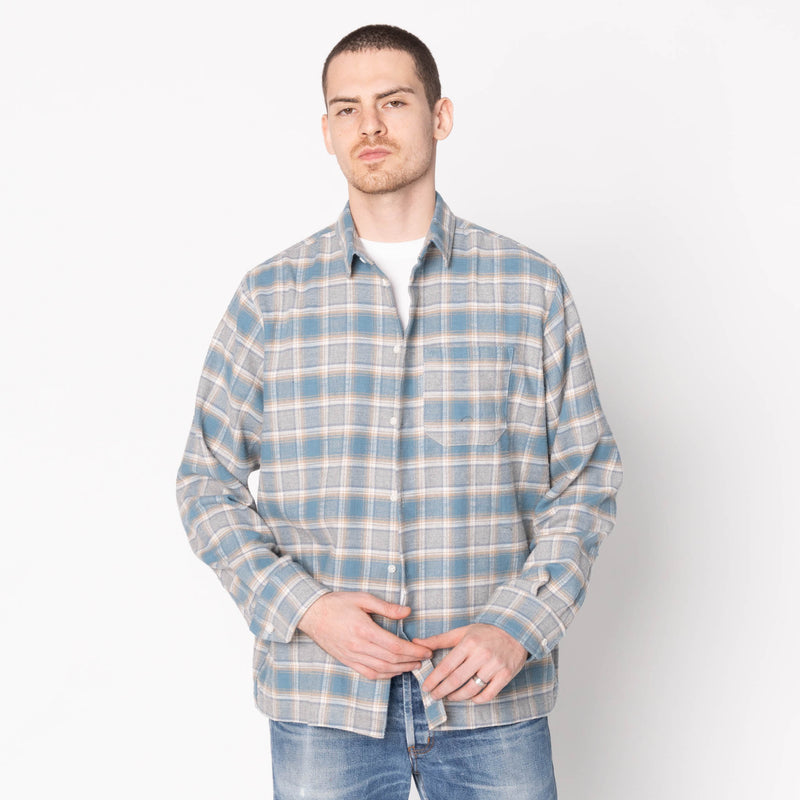 True Shirt - Soft Brushed Faded Flannel - Faded Blue