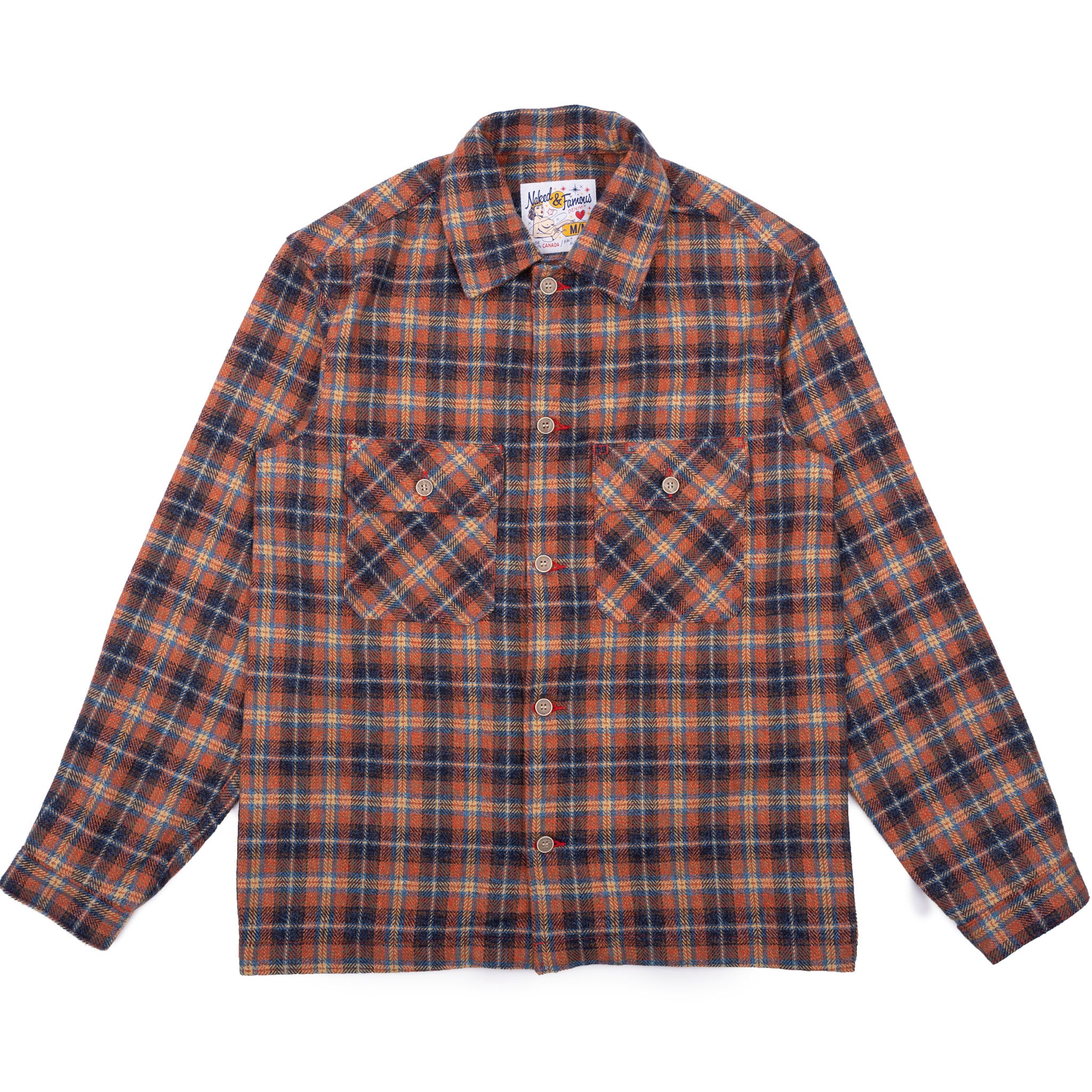 Work Shirt - Triple Twist Yarn Flannel - Red by Naked & Famous Denim