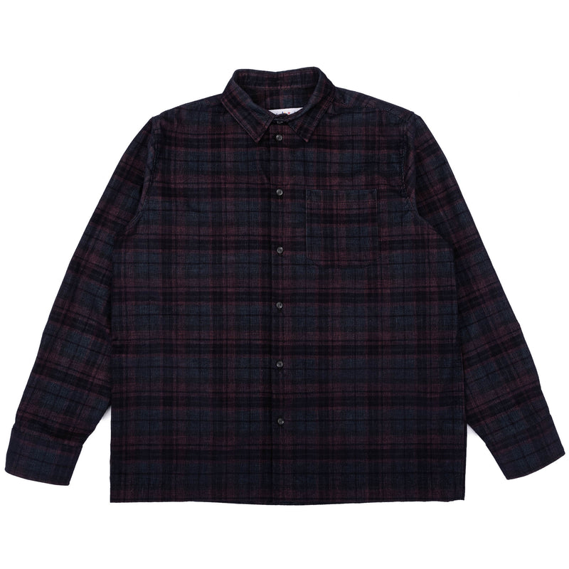 True Shirt - Corduroy Shirting (21W) - Green / Eggplant
