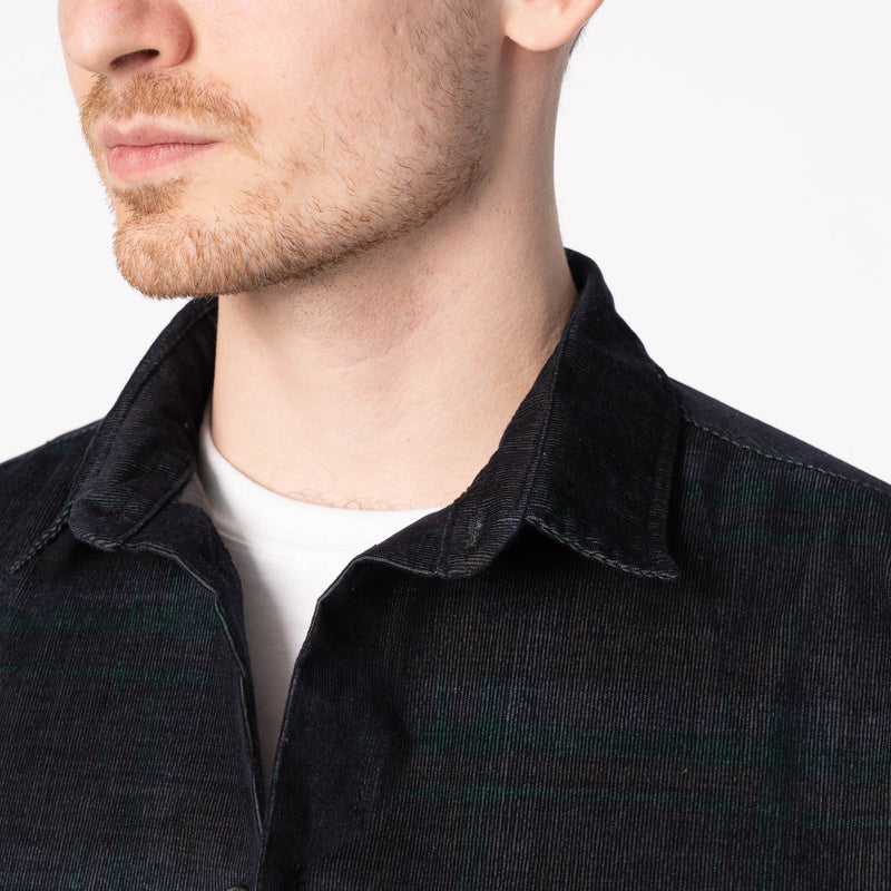 True Shirt - Corduroy Shirting (21W) - Navy / Green