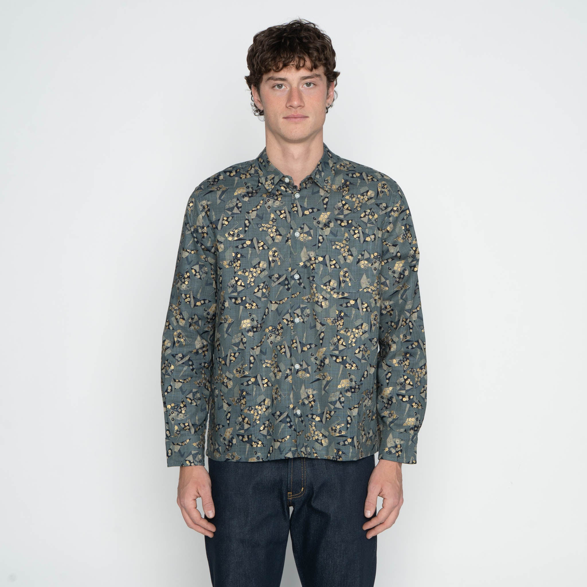 True Shirt - Origami Poplin - Blue by Naked & Famous Denim