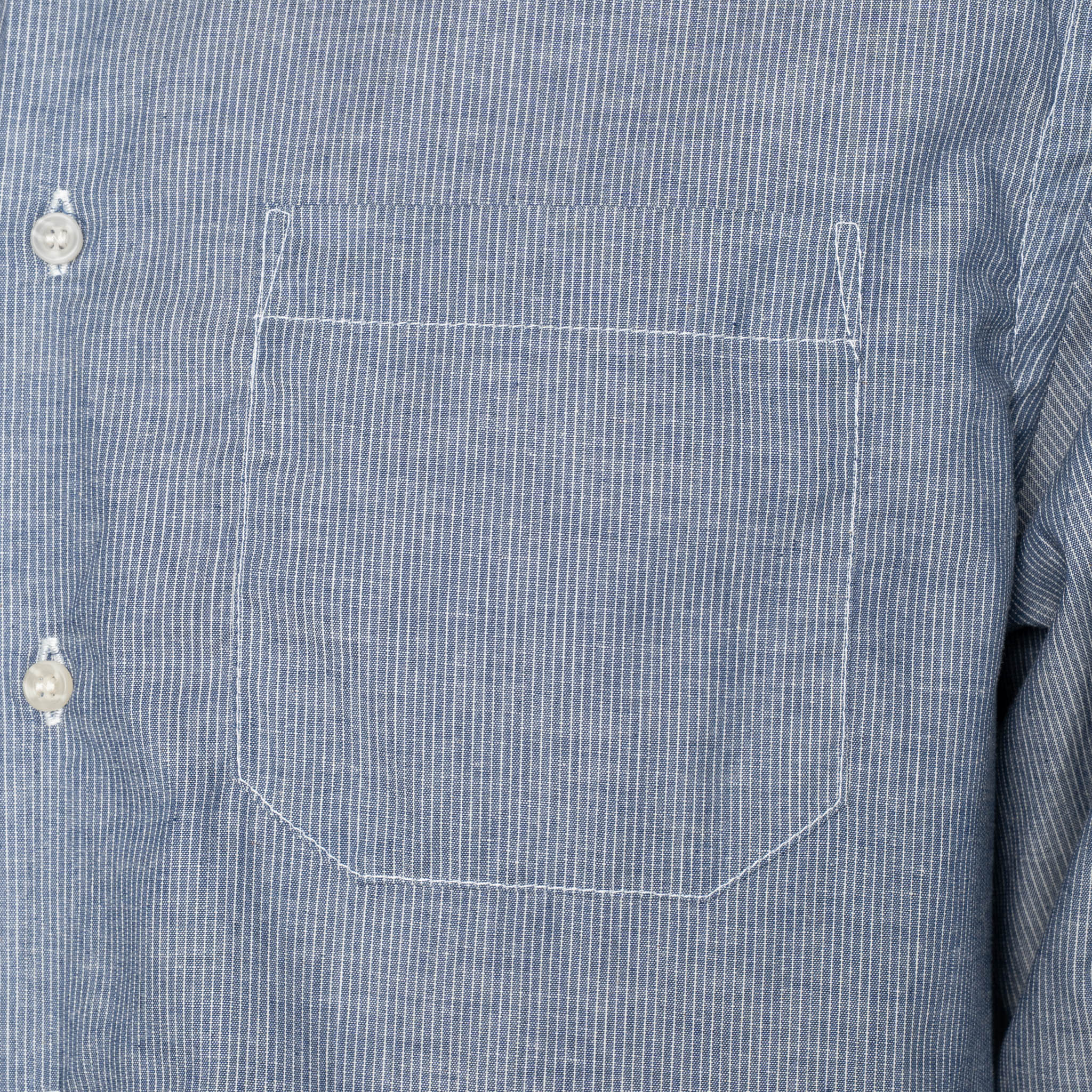 True Shirt - Indigo Stripe Selvedge - Indigo by Naked & Famous Denim