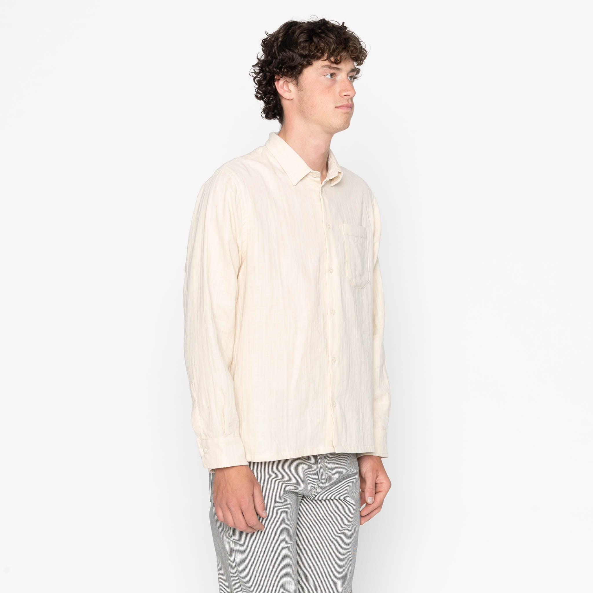 True Shirt - Double Weave Slub Gauze - Bone by Naked & Famous Denim