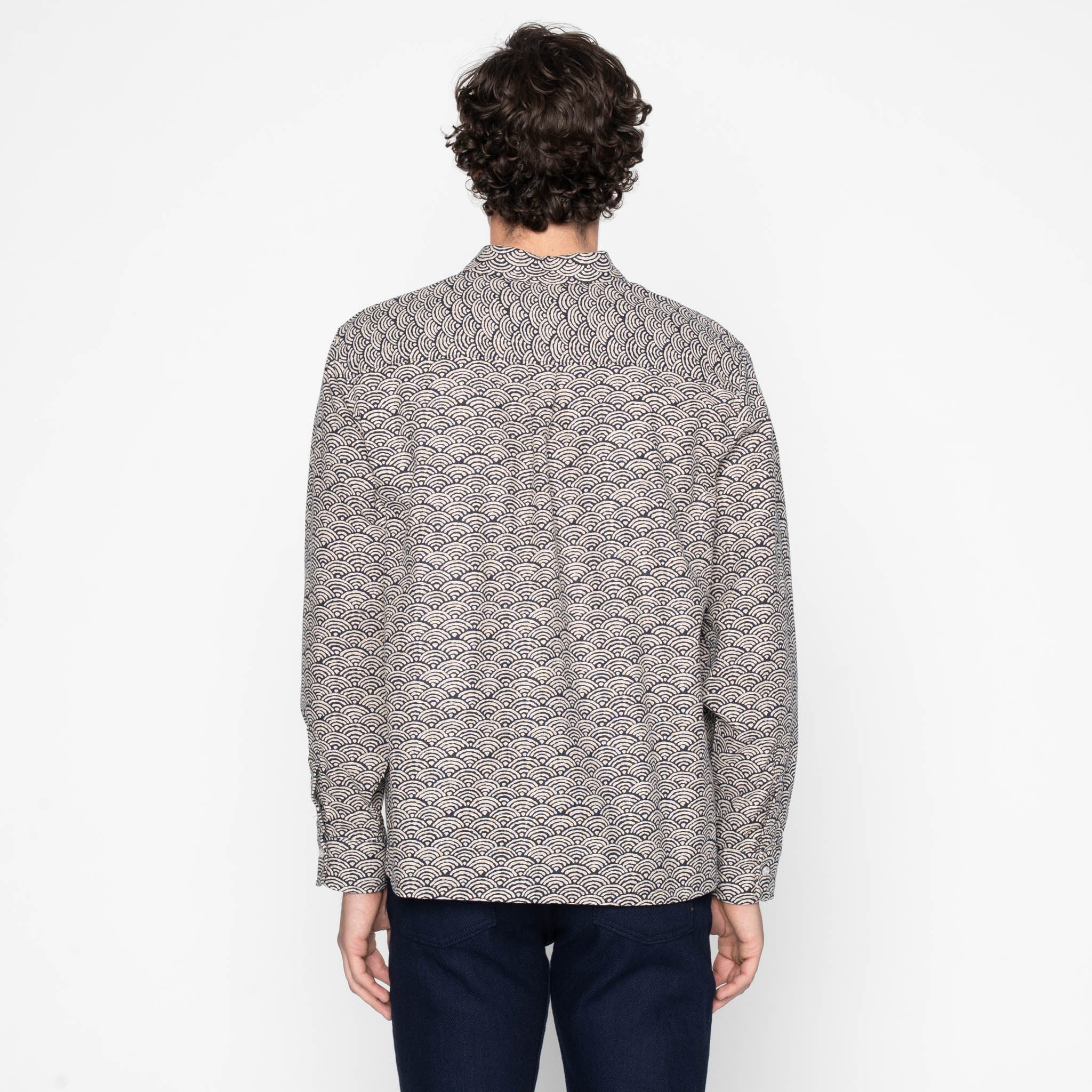 True Shirt - Seigaiha Waves - Indigo by Naked & Famous Denim