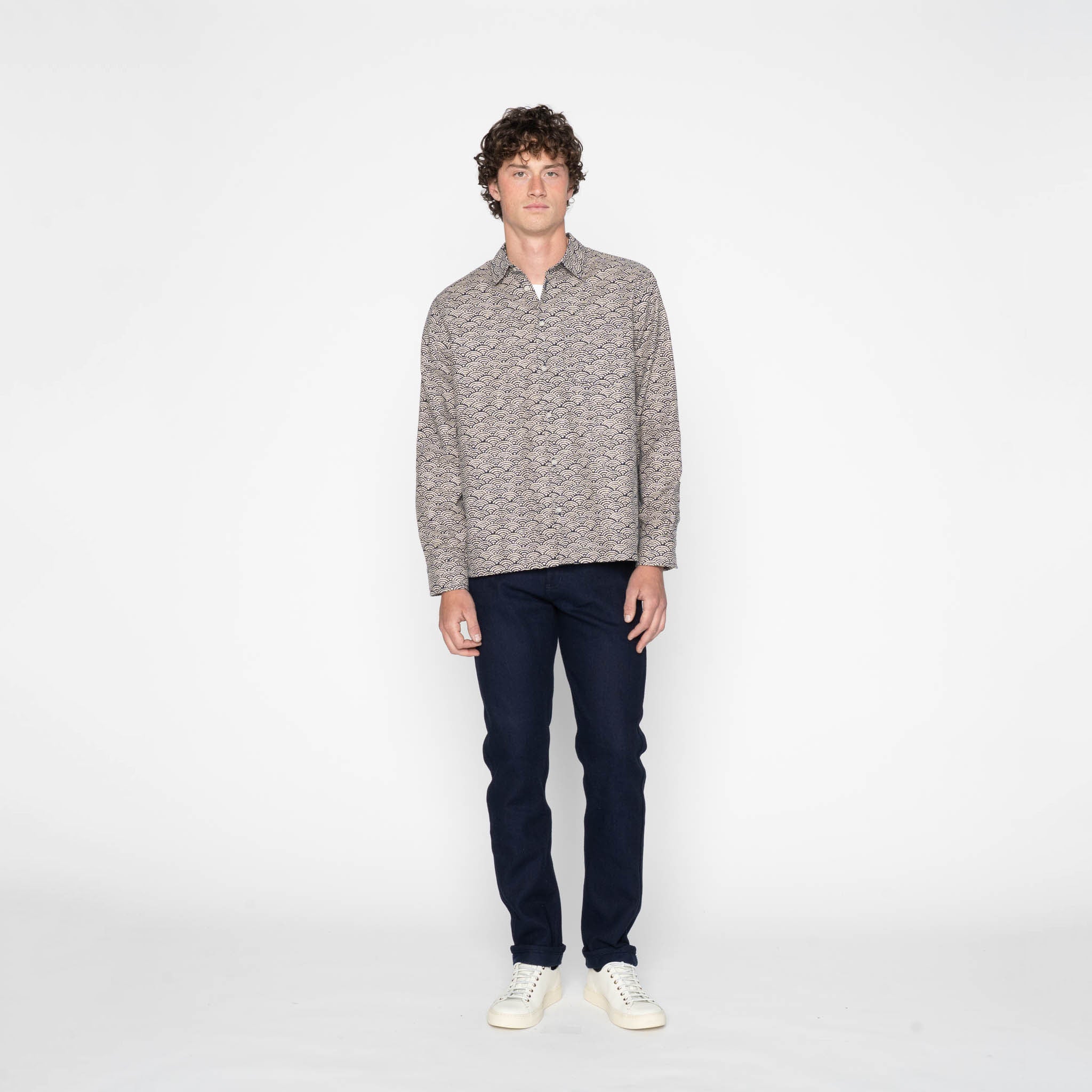True Shirt - Seigaiha Waves - Indigo by Naked & Famous Denim