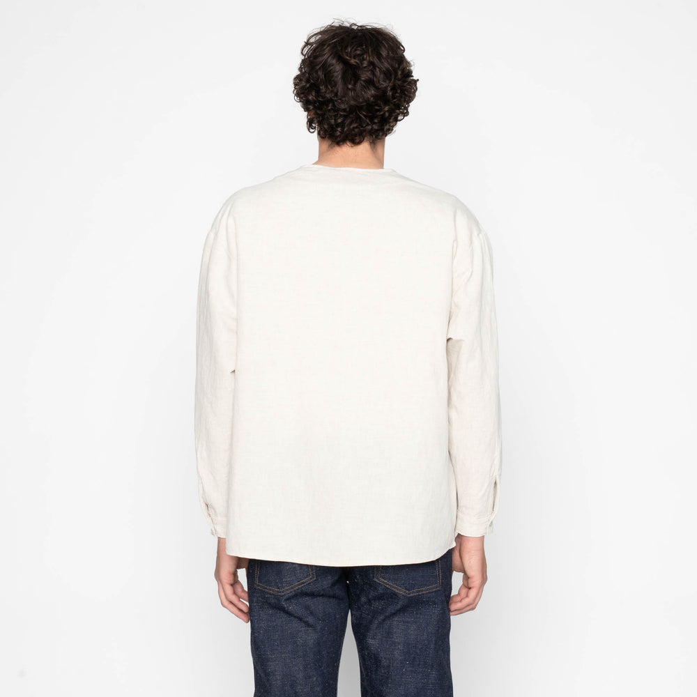 Wise Guy Jacket- Linen Blend Denim - Ecru by Naked & Famous Denim