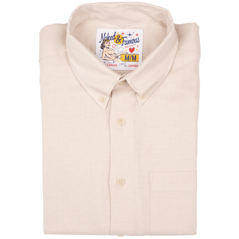 Easy Shirt - French Linen Fine Canvas - Ecru | Naked & Famous Denim