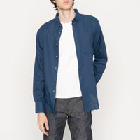 Easy Shirt - French Linen Fine Canvas - Blue | Naked & Famous Denim