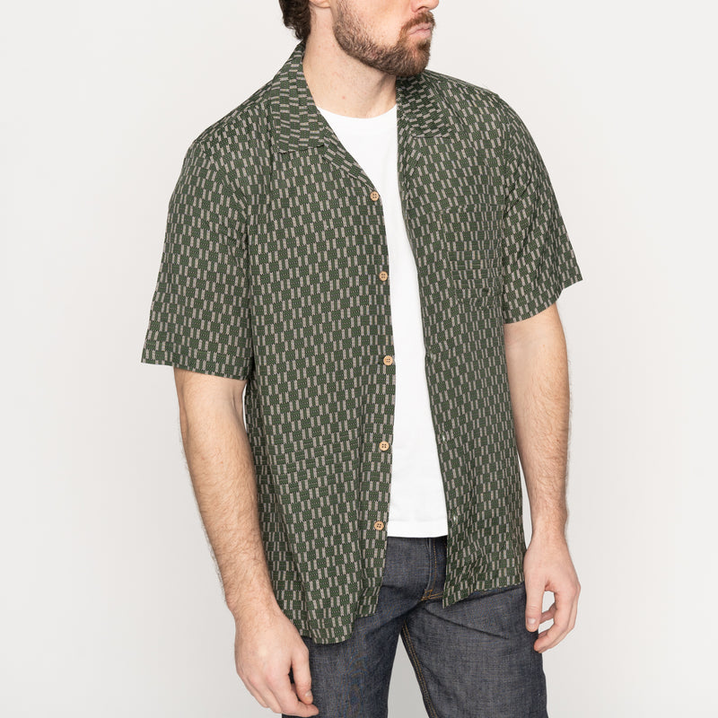 Aloha Shirt - Weave Print - Green