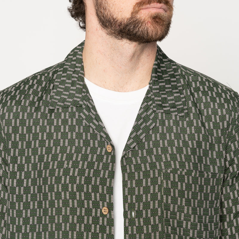 Aloha Shirt - Weave Print - Green